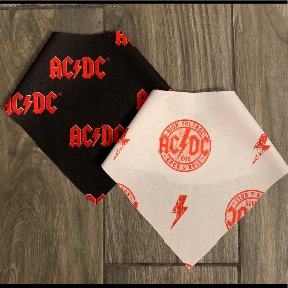 Baby bandana bib set, baby rock band bibs - ACDC